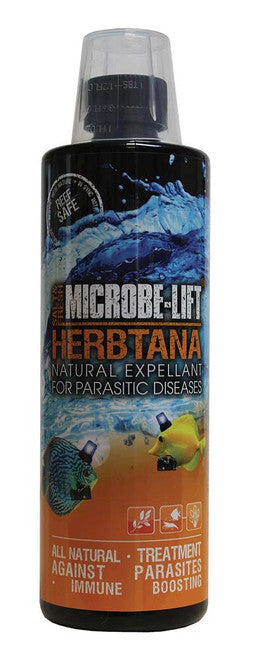 Microbe - Lift Herbtana Expellant Salt & Freshwater Parasitic Medication 8 fl. oz - Aquarium