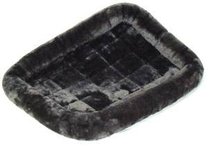 Midwest Quiet Time Pet Bed - Plush Fur Pearl Gray 24’ {L + 1} 277181 Dog