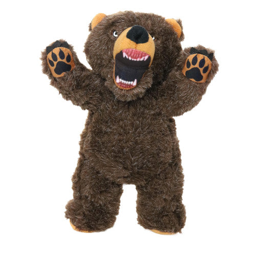 Mighty Angry Animals Bear Durable Dog Toy Brown 12.8in