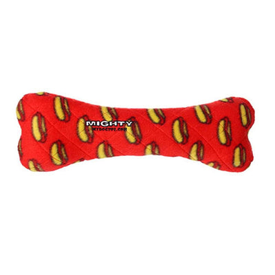 Mighty Bone Durable Plush Squeaky Dog Toy With No Stuffing Red 12 in 180181907913