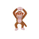 Mighty Jr Angry Animals Monkey Durable Dog Toy Brown 10in