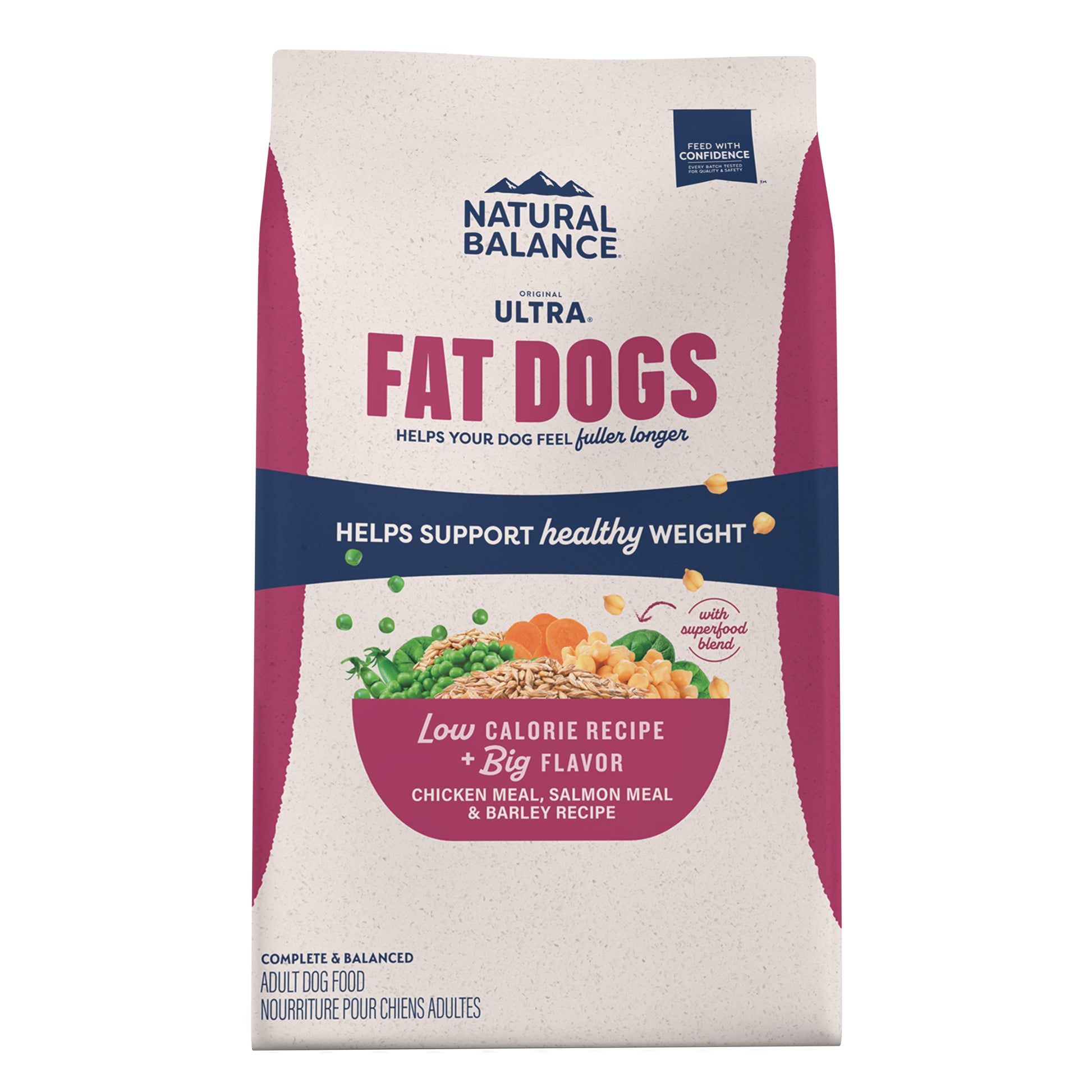 Natural Balance Pet Foods Original Ultra Fat Dogs Dry Dog Food Chicken Meal, Salmon Meal & Barley 11 lb 723633014366