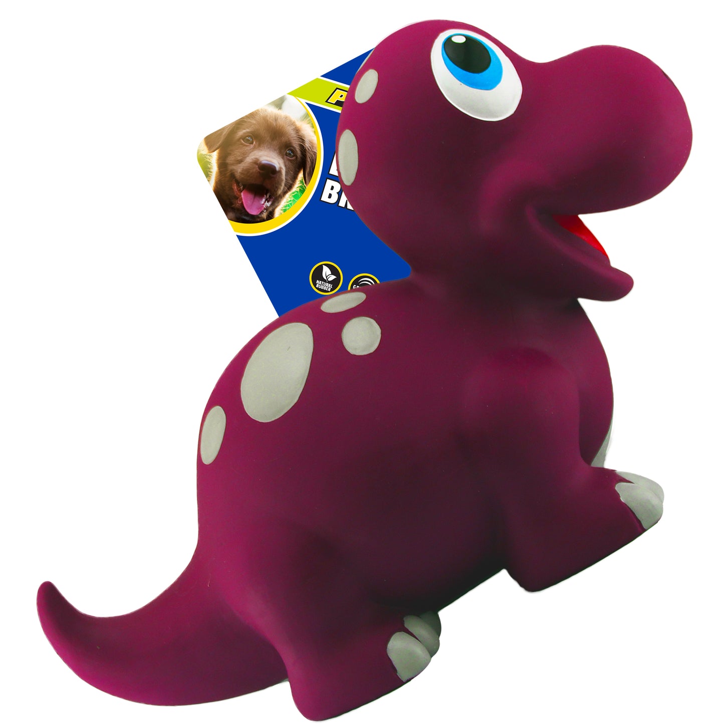 Petsport USA NaturFlex Dinosaur Latex Dog Toy Brontosaurus 9 in, Large 713080180288