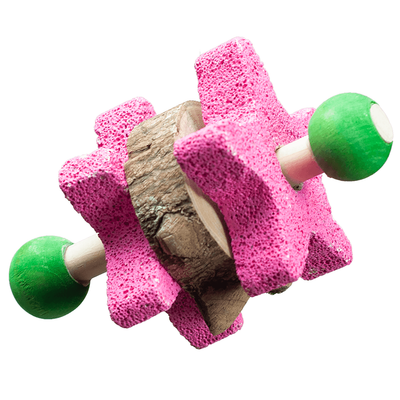 A & E Cages Nibbles Star Pumice Dumbbell Small Animal Chew 644472014426