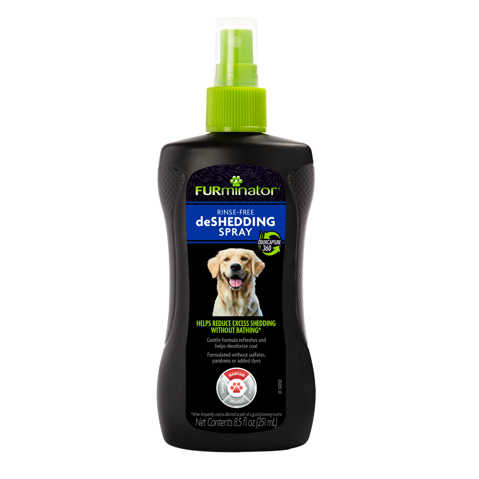 FURminator Rinse-Free deShedding Dog Spray Maintain 8.5 oz 811794933586