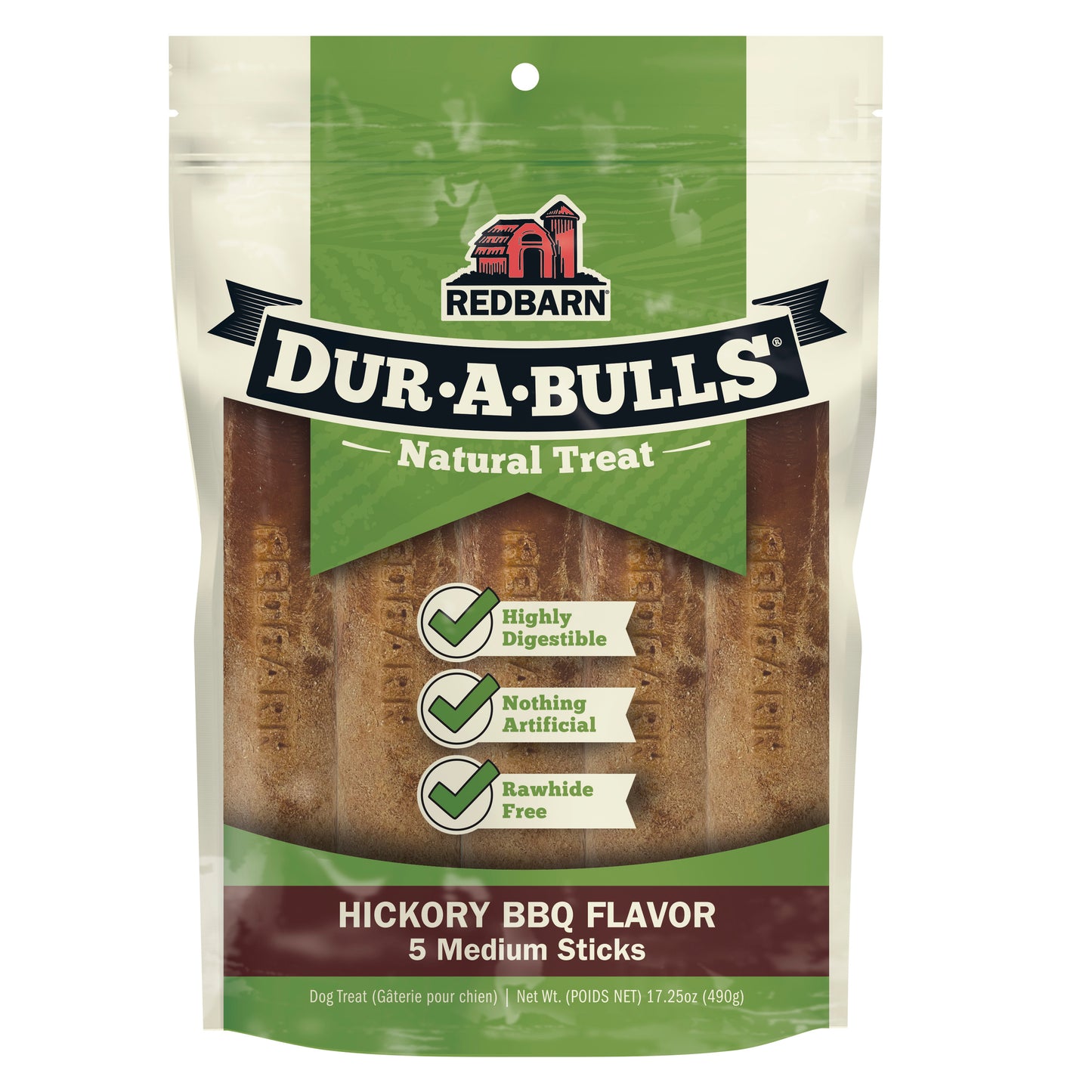 Redbarn Pet Products Dur-A-Bulls Stick Hickory BBQ 5Ct, Medium 785184011072