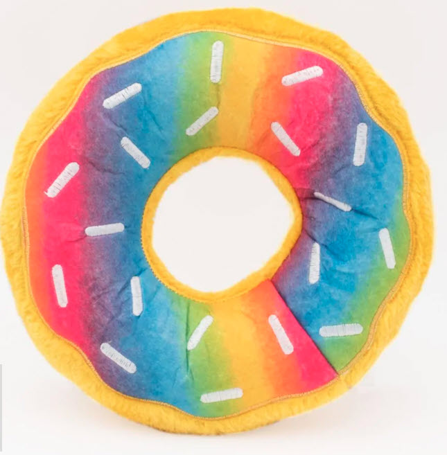 ZippyPaws Donutz Dog Toy Rainbow Jumbo 810032680237