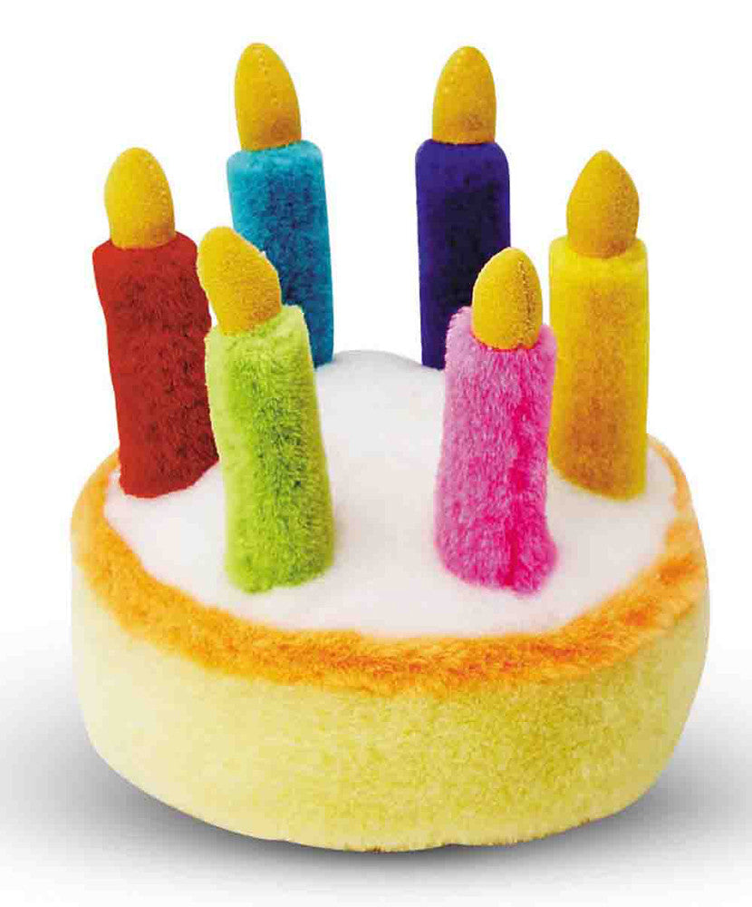 Multipet Birthday Cake Dog Toy Multi-Color 5.5 in