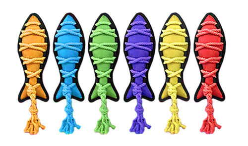 Multipet Cross Ropes Dog Toy Fish Assorted 11.5