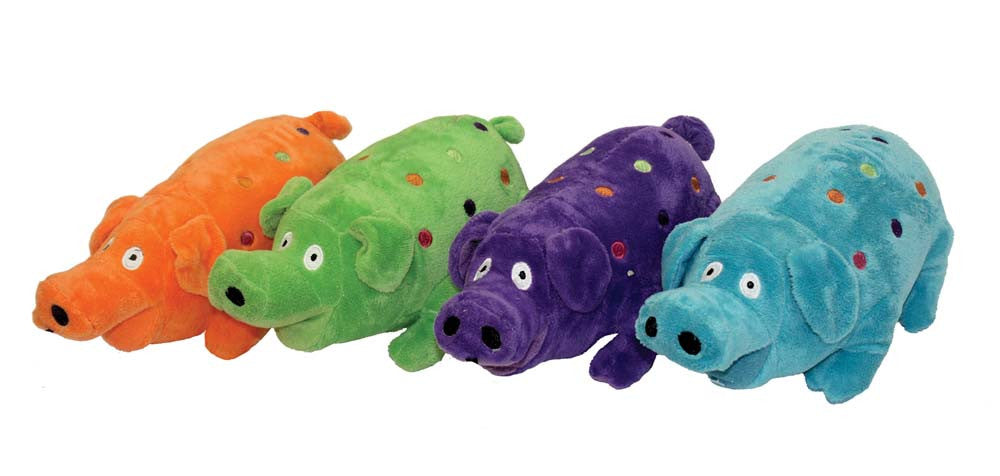 Multipet Globlets Plush Dog Toy Pig Assorted 9 in