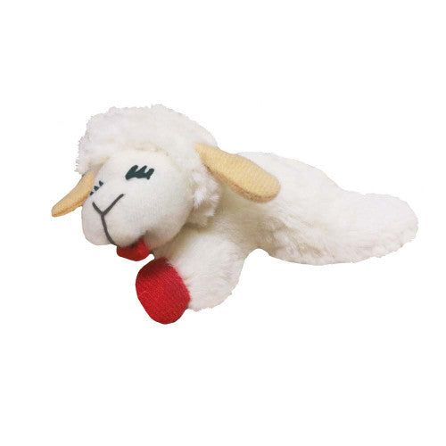 Multipet Lamb Chop Catnip Toy White/Red 4in SM - Cat