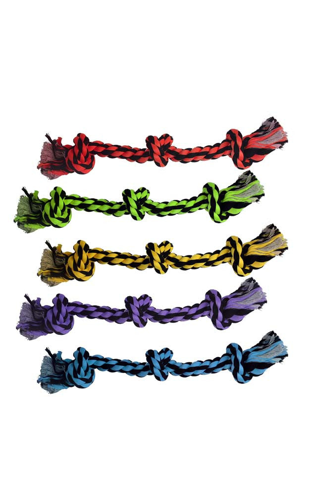 Multipet Nuts for Knots 3-Knot Rope Dog Toy Assorted 15 in