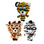 Multipet Pet Envy Knobby Noggins Safari Print Dog Toy Assorted 4