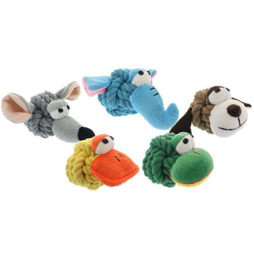 Multipet Rope Head Animals Dog Toy Assorted 4