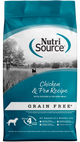 NutriSource Grain Free Dry Dog Food Chicken & Peas 4 lb 073893290087