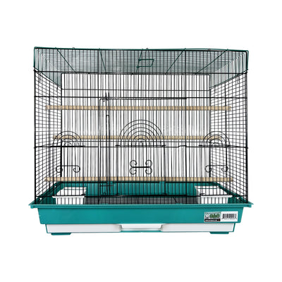 A & E Cages Happy Beaks 2-Tone Flat Top Bird Cage Green & Black 2ea/26In X 14In X 23 in, 2 pk 644472009163