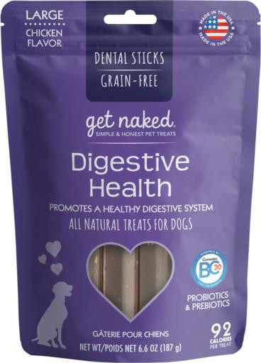 N-Bone Get Naked Digestive Stick Large Dog Treat 6.6z {L-1x} 575041 657546700408