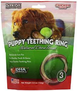 N-Bone Puppy Teething Ring Chicken Flavor 3 Pack {L+1x} 575016 657546113055