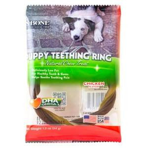 N - Bone Puppy Teething Ring Chicken Flavor Single 12 Count {L + 1x} 575015 - Dog
