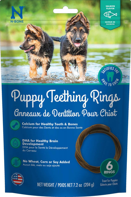 N - Bone Puppy Teething Rings Salmon Flavor 6 pack - Dog