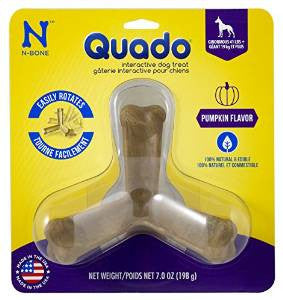 N - Bone Quado Interactive Dog Chew Treat Pumpkin Flavor - Large {L + 1} 575174