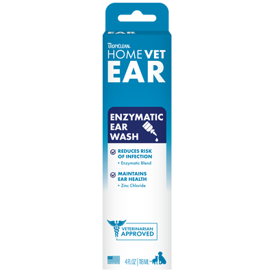 TropiClean HomeVet Enzymatic Ear Wash 4 oz 645095008816