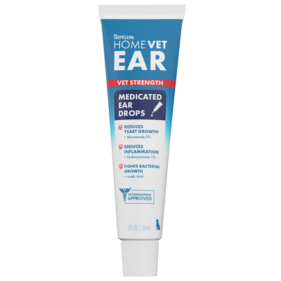 TropiClean HomeVet Ear Medicated Ear Drops 2 oz 645095008830
