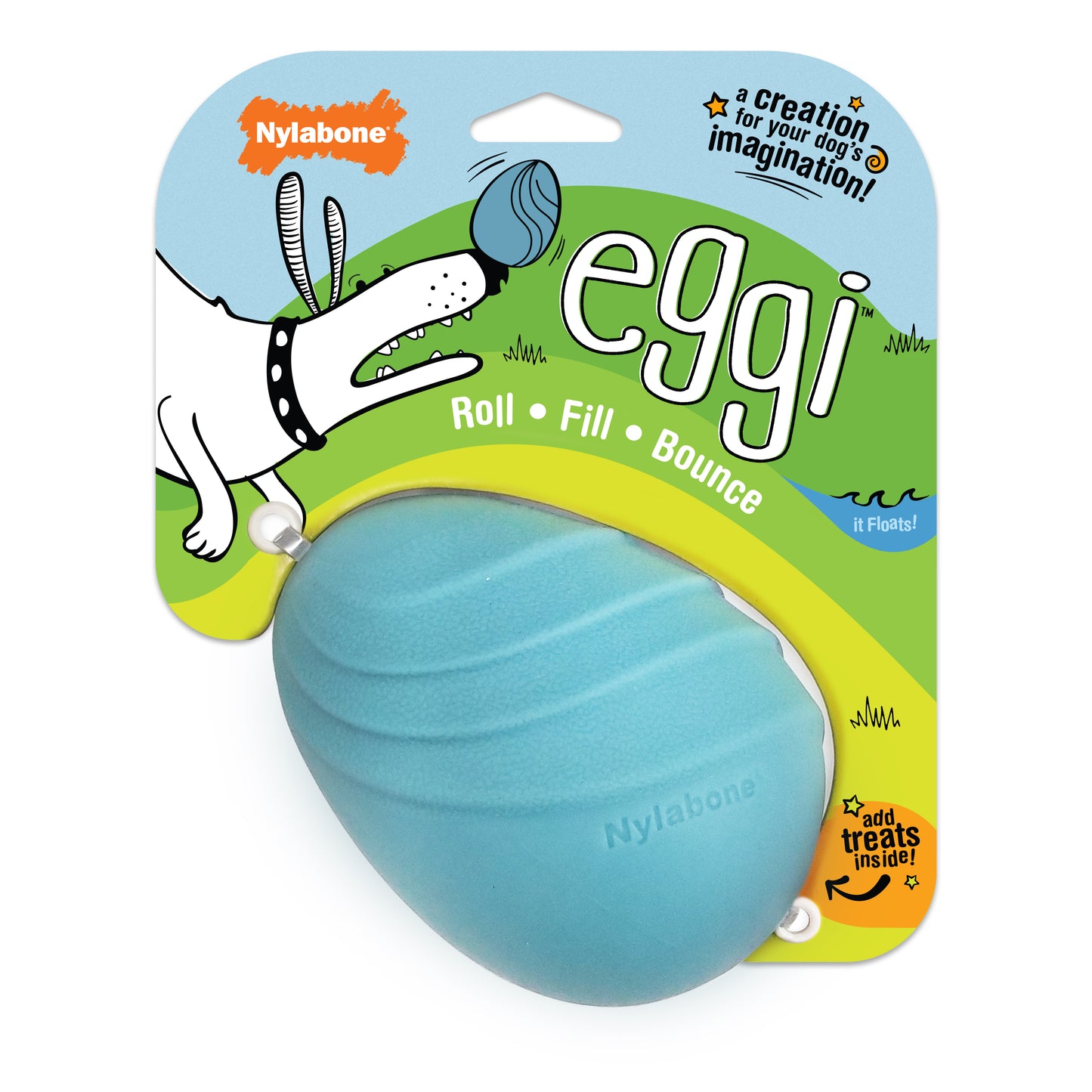 Nylabone Creative Play Eggi Dog Treat Toy Blue Large/Giant - Up To 50 Lbs. (1 ct) 018214852834