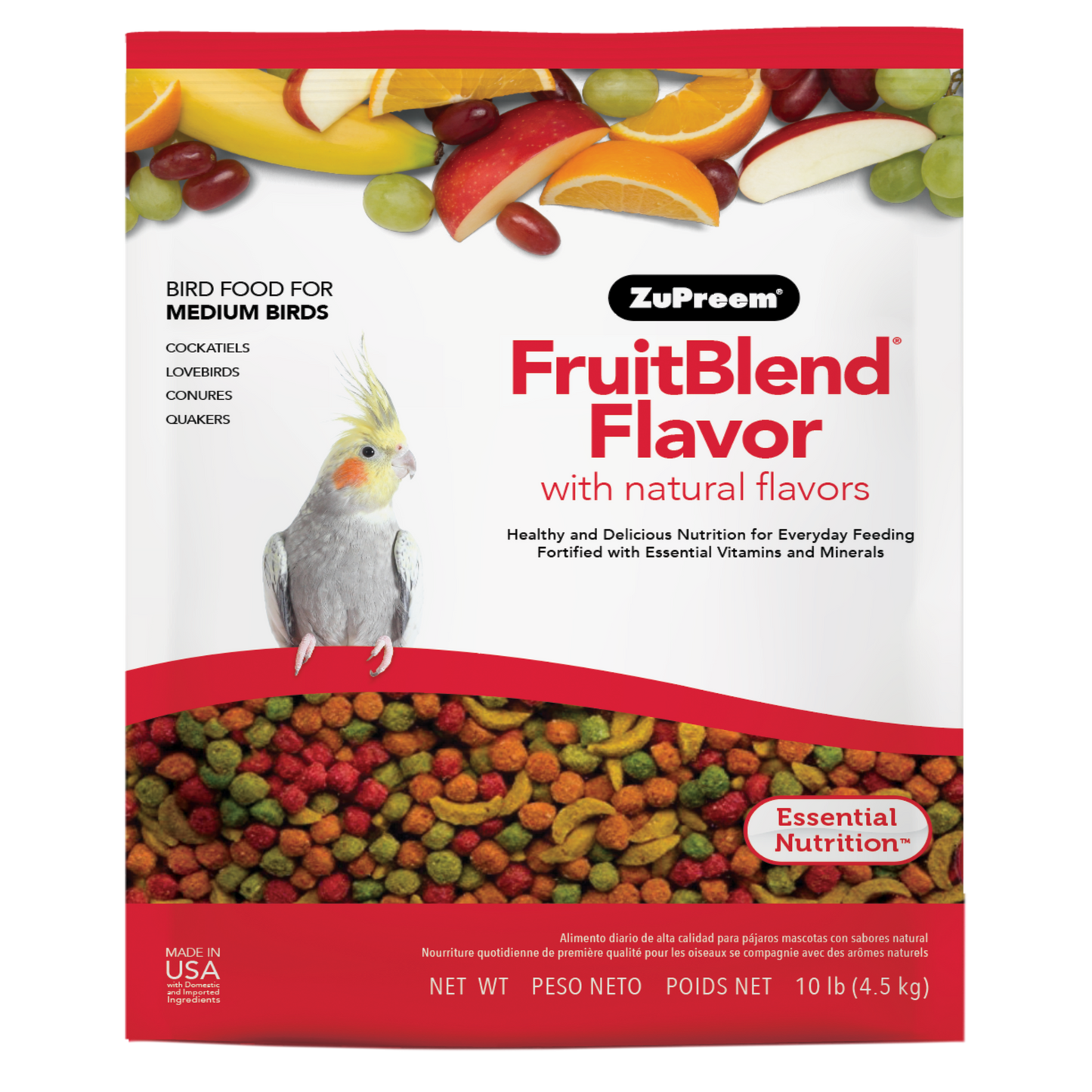 ZuPreem FruitBlend Bird Food Medium Birds 10 lb 762177000121
