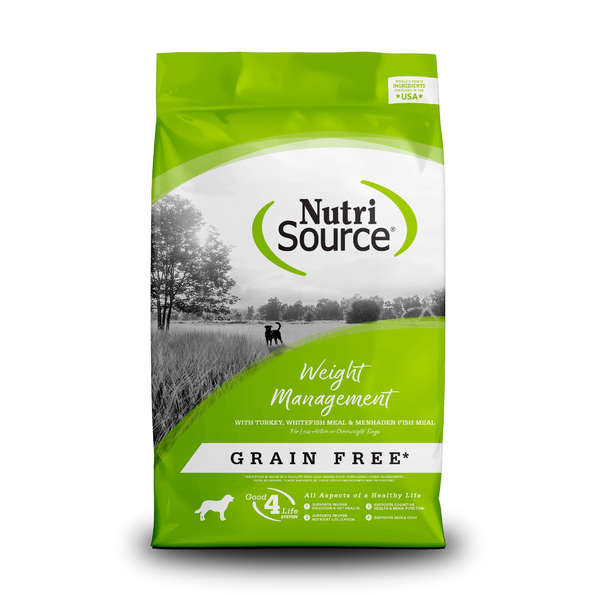 NutriSource Weight Management Grain Free Dry Dog Food Turkey, Whitefish Meal & Menhaden Fish Meal 26 lb 073893299059