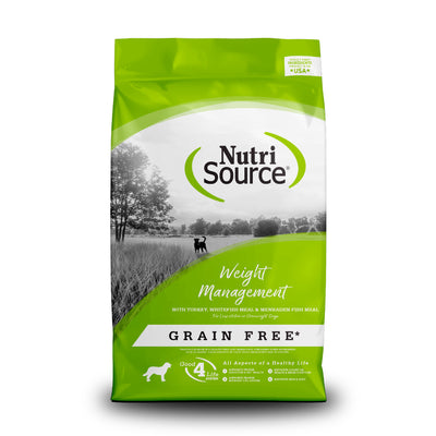 NutriSource Weight Management Grain Free Dry Dog Food Turkey, Whitefish Meal & Menhaden Fish Meal 26 lb 073893299059