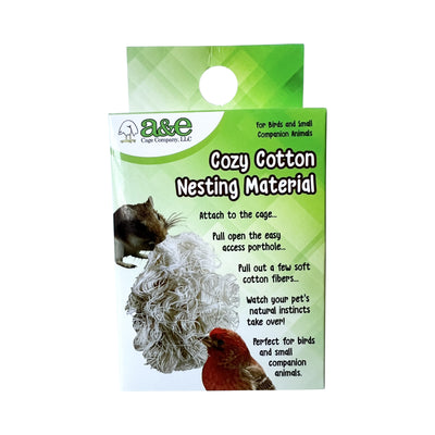 A & E Cages Cozy Cotton Nesting Material for Small Animal & Companion Bird 644472008128