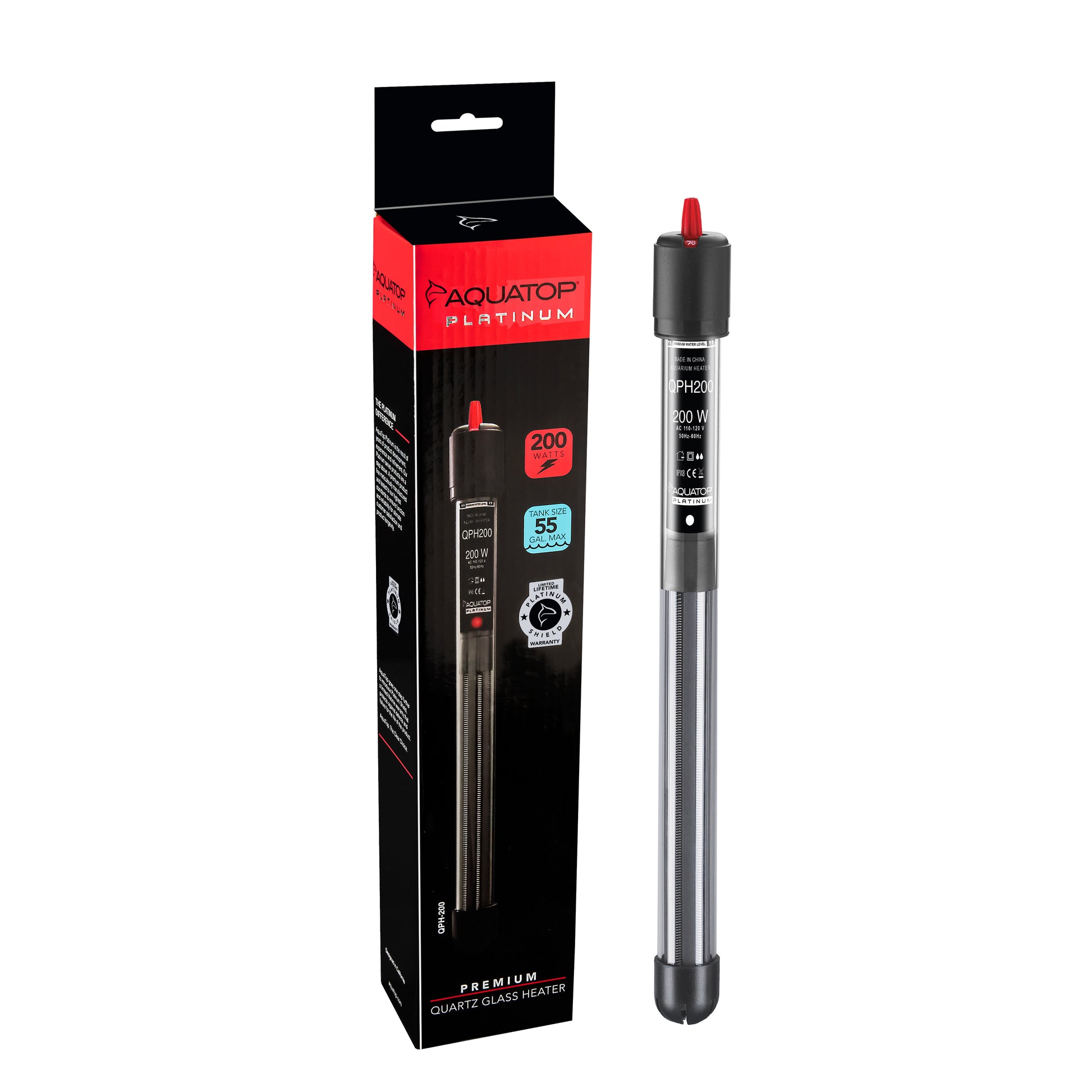 Aquatop Quartz Platinum Glass Heater 40-60 gal, 200 W 810281019055