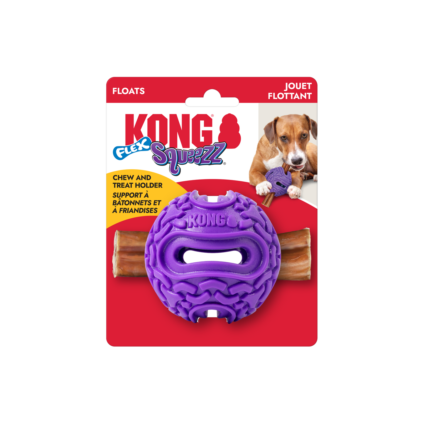 KONG Squeezz Flex Ball Dog Toy Medium/Large 035585506456