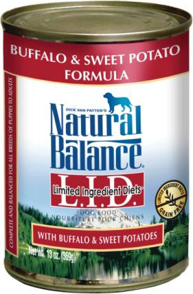Natural Balance LID Buffalo/Sweet Potato Can Dog 12/13Z {L-1} 236123 723633431064