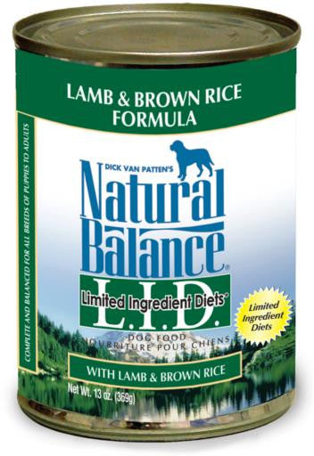 Natural Balance Limited Ingredient Lamb & Brown Rice Canned 12/13 oz. {L - 1} 236408 - Dog