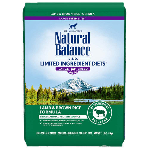 Natural Balance Pet Foods L.I.D. Large Breed Bites Dry Dog Food Lamb & Brown Rice 12lb