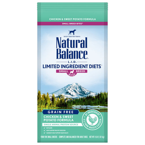 Natural Balance Pet Foods L.I.D. Small Breed Bites Dry Dog Food Chicken & Sweet Potato 4lb