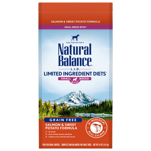 Natural Balance Pet Foods L.I.D. Small Breed Bites Dry Dog Food Salmon & Sweet Potato 4lb