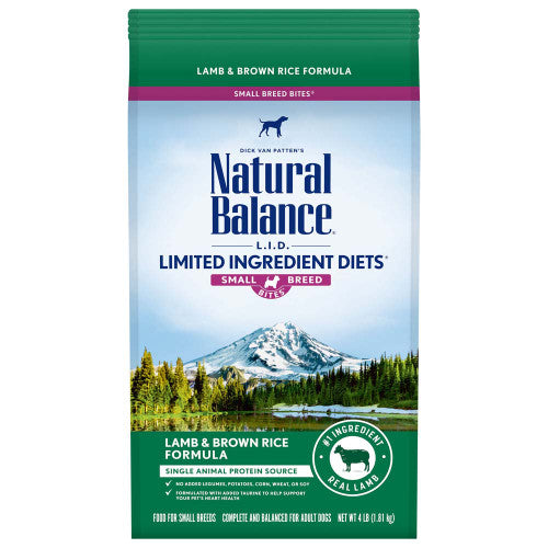 Natural Balance Pet Foods L.I.D. Small Breed Bites Dry Dog Food Lamb & Brown Rice 4lb
