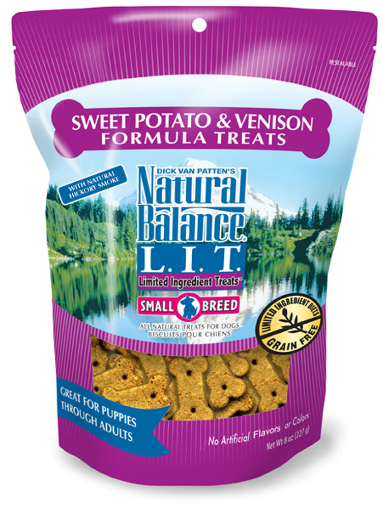 Natural Balance Pet Foods L.I.T. Original Biscuits Small Breed Dog Treats Venison & Sweet Potato 8oz