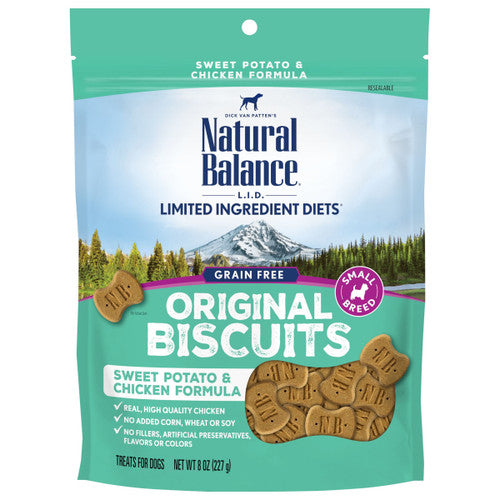 Natural Balance Pet Foods L.I.T. Original Biscuits Small Breed Dog Treats Chicken & Sweet Potato 8oz