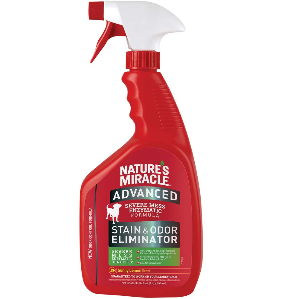 Nature's Miracle Advanced Dog Stain & Odor Remover Pour Sunny Lemon 32 fl. oz