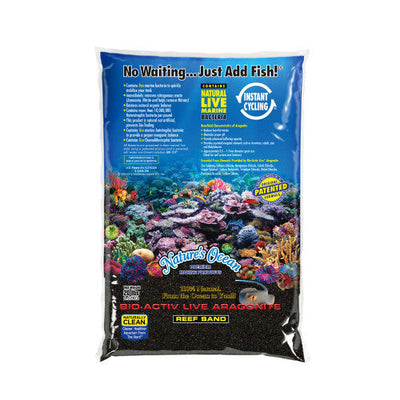 Nature’s Ocean Bio - Activ Live Aragonite Black Beach Sand 2/20 lb - Aquarium