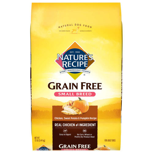 Nature’s Recipe Easy to Digest Grain Free Small Breed Dry Dog Food Chicken Sweet Potato & Pumpkin 4lb