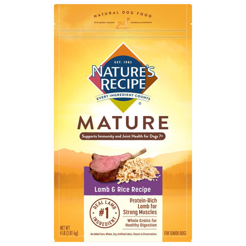 Nature’s Recipe Lamb & Rice Mature Dog Food 24 lb