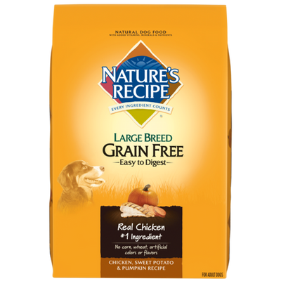 Nature’s Recipe Large Breed Grain Free Easy To Digest Chicken Sweet Potato And Pumpkin Dry Dog Food - 24 - lb - {L - 1}