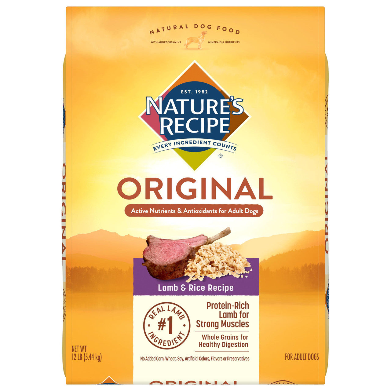 Nature's Recipe Original Lamb & Rice Dog Food 12 lb 730521778354