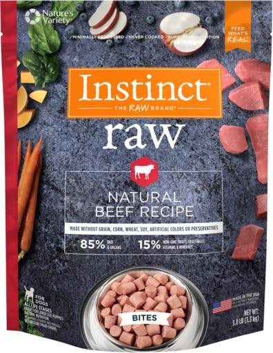 Nature’s Variety Instinct 85/15 Raw All Natural Beef Recipe for Dogs Bites 3lb SD - 5 {L - 1} 699896 - Dog