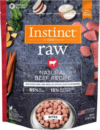 Instinct 85/15 Raw All Natural Beef Recipe for Dogs Bites Instinct 85/15 Raw All Natural Beef Recipe for Dogs Bites